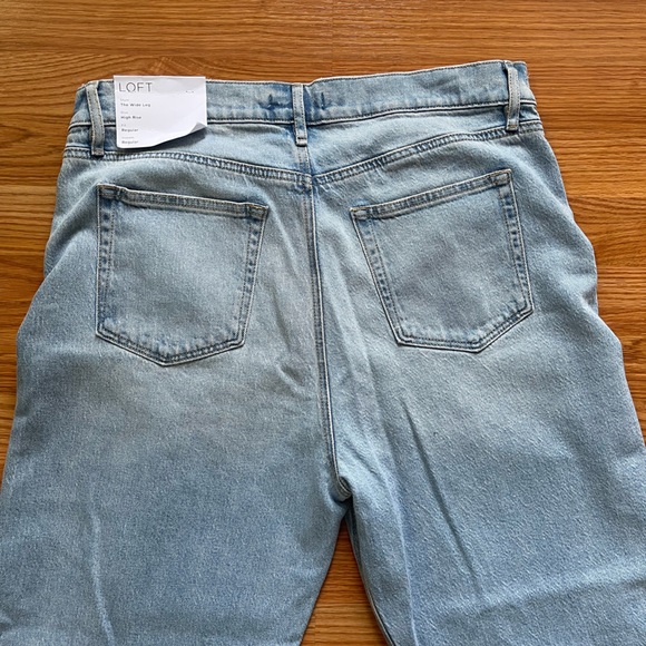 NWT LOFT Blue High-rise Wide Leg Jeans - Picture 2 of 5